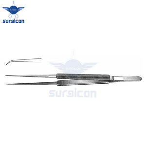 Micropinzas de Sutura Curvas de 15 cm / 6 Pulgadas con Punta Fina de 0.3 mm, Instrumento Microquirúrgico de Acero Inoxidable para Oftalmología - Product Image 3