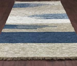 Tapis d'intérieur/extérieur moderne abstrait, tissé à la main, réversible, résistant aux taches, en PET recyclé, tissage plat, écologique - Product Image 1