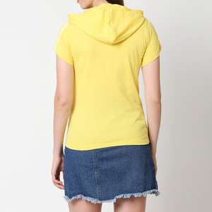 Women's Yellow Short Sleeve T-<b>Shirt</b> Logo Regular Fit Casual Nonwoven 100% Organic Cotton Breathable Eco-Friendly Quick Dry - Product Image 4
