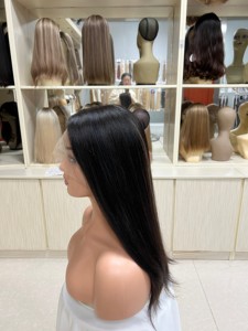 Perruques chinoises en gros sans colle, cheveux humains vierges bruts pré-épilés, transparentes HD pour perruques Lace Front - Product Image 3