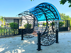 Luxury Wrought Iron Garden <b>Swing</b> Chair Outdoor Patio <b>Swing</b> Set Durable Metal Frame Stylish Design Weatherproof Finish - Product Image 6