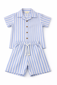 Conjunto de 2 Piezas para Niños, Conjunto Casual de Verano de Algodón y Lino para Niños - Product Image 3