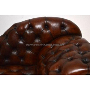 Sofá de cama de día Chesterfield de cuero asequible para muebles de sala de estar, juego de sofá Chesterfield indio más vendido - Product Image 4