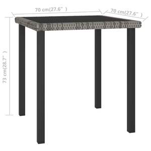 Gray 27.6\"x27.6\"x28.7\" Poly <b>Rattan</b> Patio <b>Dining</b> <b>Table</b> Elegant Outdoor Furniture - Product Image 4