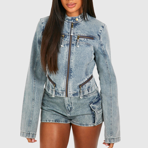 Ensembles de shorts en jean pour femmes, bonne qualité, 100% coton, respirant, streetwear, été, prix bas, stock d'usine, ensembles décontractés - Product Image 1