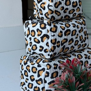 Handmade Leopard Print Makeup <b>Bag</b> Cosmetic <b>Bags</b> Beauty Organizer Makeup <b>Toiletry</b> Organizer Large Capacity Makeup <b>Bag</b> - Product Image 2