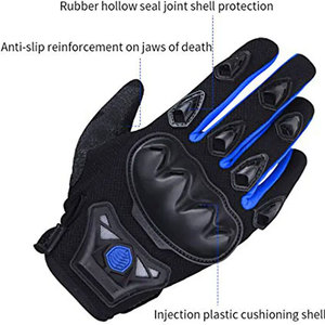 Gants de moto ECONEX SPORTS en cuir véritable, antidérapants, sur mesure, protection complète des doigts, écologiques, thermiques, quatre saisons - Product Image 3