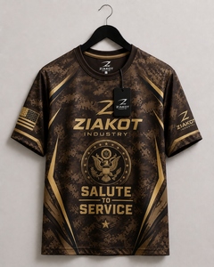 ZIAKOT industry Nouveau design T-shirt de performance noir pour homme, personnalisé, style vintage, avec drapeau américain, couleur or vieilli - Product Image 2