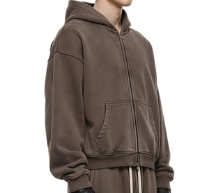 Conjunto Deportivo Personalizado de 2 Piezas para Hombre con Logotipo Personalizado, Sudadera con Cremallera Completa y Pantalones Deportivos Holgados, Ropa Deportiva Casual al por Mayor - Product Image 3