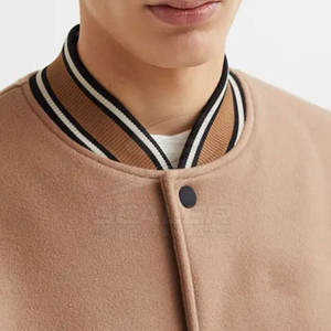 Stylish Varsity Winter Jacket for Men with Stand Collar Front Logo Windproof Breathable Soft Lining Comfortable Fit Casual Wear - Product Image 4