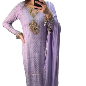 Nuevo traje de diseñador hermoso de lanch de verano especial en la colección pesada de Salwar Kameez moda del sur de Asia - Product Image 1