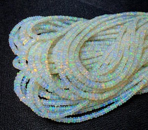 Perles Rondelles Lisses en Opale Éthiopienne Éclatante 3,5-5 MM, Perles d'Opale de Feu Welo 16 Pouces, Fil de Perles d'Opale Éthiopienne pour la Fabrication de Bijoux - Product Image 2