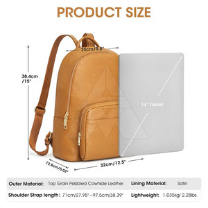 New Style Quality Made Leather <b>Backpack</b> Lightweight Leather <b>Backpack</b> Factory Direct Sale Leather <b>Backpack</b> - Product Image 2