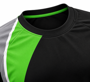 Conjunto de Uniforme de Fútbol Personalizado Negro y Verde, Manga Corta, 100% Poliéster, Secado Rápido, con Pantalones Cortos a Juego - Product Image 4