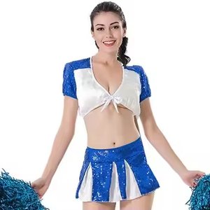 ชุดเต้นรำกลุ่ม ODM แบบสั่งทำพิเศษ ผ้าเนื้อมันวาว ยืดหยุ่นสูง พร้อมปักโลโก้ตามต้องการ ชุดเชียร์ลีดเดอร์ - Product Image 3