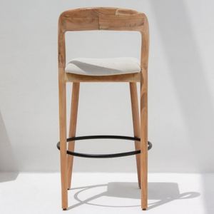 Tabouret de bar en bois Vandana Falcon Mira avec assise confortable pour cuisines et bars modernes - Product Image 4