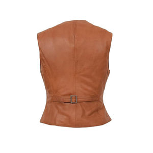 Chaleco de Cuero de Alta Calidad para Mujer, Ajuste Ceñido, Diseño Personalizado, Color Negro, Chaleco de Cuero Genuino, Chaleco de Moda para Motociclistas - Product Image 4