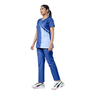 Conjuntos de Uniformes Médicos para Mujer, Personalizables con Logotipo, Ecológicos, Ligeros, de Lona de Alta Calidad, OEM, Blusa de Manga Corta y Pantalones Jogger - Product Image 3