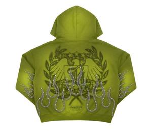 Hoodies OEM personnalisés, fabrication sur mesure, délavage acide, impression en relief, coupe ample, broderie de patchs, strass, fabricants de vêtements sur mesure - Product Image 5