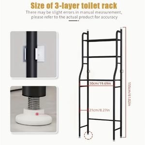 Scaffale Angolare per Bagno a 3 Ripiani, Organizzatore Autoportante in Acciaio Antiruggine Salvaspazio - Product Image 2