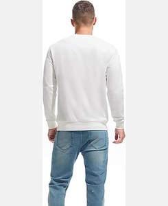 เสื้อสเวตเชิ้ตคอกลมสีขาวสำหรับผู้ชาย ผ้าฝ้าย 100% ทรงปกติ สีพื้น ลำลอง ถักทอ เหมาะสำหรับใส่ในฤดูใบไม้ร่วง - Product Image 3