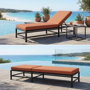 Tumbona Moderna de Metal con Estructura con Recubrimiento en Polvo y Cojines Incluidos - Muebles KAG Modelo C1-513 para Uso en Exteriores - Product Image 5