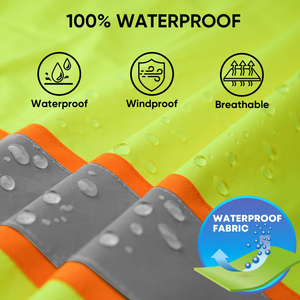 High Visibility Safety <b>Jacket</b> Double Reflective Tape Bright Zip Front Utility Pockets Traffic Safety <b>Construction</b> Apparel - Product Image 6