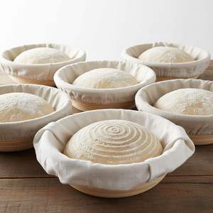 Proofing <b>Basket</b> Set Natural Rattan <b>Bread</b> Proofing <b>Basket</b> Set for Sourdough Dough Rising Banneton Kit Baking Tool with Liner - Product Image 3