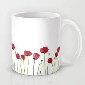 Taza de Café de Cerámica con Estampado de Amapola Roja Premium, Acabado Brillante Suave, Asa Resistente, Diseño Duradero, Perfecta para Té, Café, Regalo para el Hogar - Product Image 1