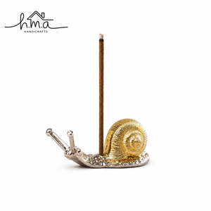 Decorative Brass Snail <b>Candle</b> Holder Gold and Silver Finish Nature Inspired Tabletop Accent for Home Decor - Product Image 1