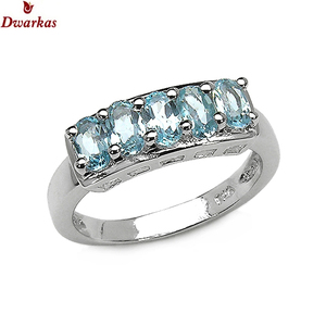 Elegant high quality gemstone 925 sterling silver natural blue topaz CZ multi gemstone ring engagement wedding rings - Product Image 3