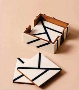 New Arrival Custom Size MDF Resin Inlay Coasters Set Latest Design Coffee <b>Cup</b> <b>Mat</b> Tabletop Pads - Product Image 6