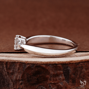 Diamante Cultivado en Laboratorio de Corte Asscher de 0.50 Quilates, Certificado por IGI, con Tallo Puntiagudo, Solitario, Oro Blanco de 10K, Estilo Vintage, para Compromiso o Boda - Product Image 2