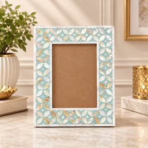 <b>Black</b> <b>White</b> Resin Photo <b>Frame</b> Bone Inlay Rectangle <b>Picture</b> <b>Frame</b> Handmade Decorative Desktop Wall Display Customized Photo <b>Frame</b> - Product Image 5