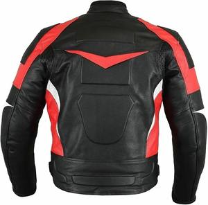 Blouson de moto en cuir imprimé coupe-vent robuste avec protections CE pour homme et femme, idéal pour le touring et la conduite urbaine - Product Image 2
