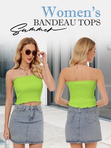 เสื้อกล้ามถักไหมพรมสีเขียวมะนาวแบบผูกคอ ไร้สายรัดไหล่ แต่งระบาย สปอร์ต รักษ์โลก แห้งเร็ว ระบายอากาศได้ดี สำหรับผู้หญิง - Product Image 3