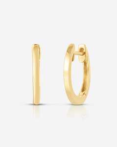 Plain Gold Solitaire Hoop <b>Earring</b> 10mm 12.5mm Size Minimalist Everyday Wear Stackable <b>Fine</b> Jewelry 10k 14K 18K 14K Solid Gold - Product Image 1