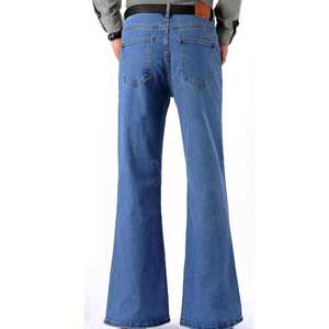 Jean droit en denim brut à lisière, 100 % coton, taille mi-haute, léger, personnalisé en usine pour homme - Product Image 3