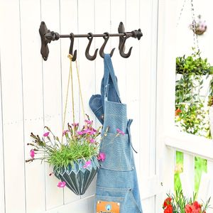 1 Pezzo Gancio da Parete in Ghisa Robusta con 4 Ganci Utilitari Grandi Rimovibili per Casa, Cucina, Giardino, Garage, Bagno - Product Image 3