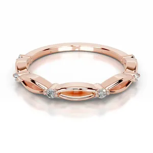 Bague de mariage Valenique en diamant de laboratoire rond certifié IGI - Product Image 1
