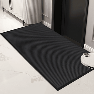 Tappeto d'ingresso commerciale extra lungo e resistente in PVC composito grigio scuro 90x180x0,7 cm, personalizzabile per la protezione della porta - Product Image 2