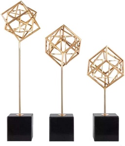 Escultura Metálica Artística JN CRAFTS con Diseño Art Deco, Forma Geométrica para Decoración del Hogar, Mesa de Salón - Product Image 3