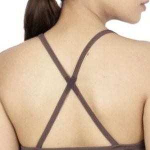 Soutien-gorge de sport court marron pour femme, dos croisé, à bretelles, sans manches, pour entraînement, fitness, yoga, tenue de sport athlétique, haut de gym - Product Image 4