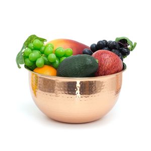Bol de service en cuivre martelé fait main, bol à fruits décoratif, centre de table de cuisine, cadeau de mariage, fabricant en gros Inde - Product Image 4