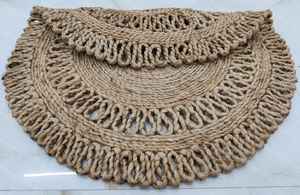 Tapis en jute tressé fait main écologique, tapis en fibres naturelles bohème, décoration rustique chic pour salon et chambre - Product Image 4