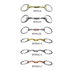 GOLDEN Embout de bouchement articulé en acier inoxydable Eggbutt, couleur personnalisable avec logo, pour l'entraînement équestre - Product Image 1