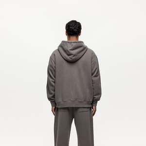 Ensemble sweat à capuche et pantalon de survêtement unisexe en coton 100% uni, style streetwear vintage délavé à l'acide, fabriqué par Antique Fashion - Product Image 2