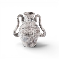 Vase en céramique rustique blanc moucheté Wabi Sabi avec poignées, fait main, finition pierre vieillie, couleur et taille personnalisables, pour table