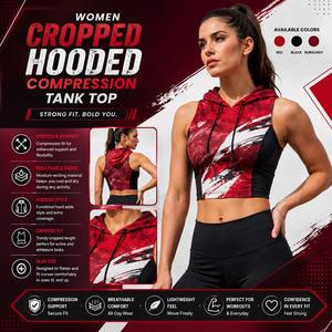 Women Cropped Hooded <b>Tank</b> <b>Top</b> Custom Printed Yoga Singlet <b>Top</b> <b>Ladies</b> Gym Wear Hooded <b>Top</b> Quick Dry Sleeveless Hood <b>Top</b> <b>Ladies</b> - Product Image 1