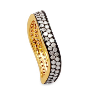 Anillo de eternidad con ondas de diamantes naturales estilo victoriano REYES en plata de ley 925, joyería fina personalizada para mujer - Product Image 1